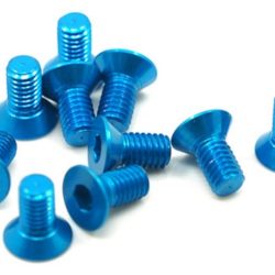 VITI IN ALLUMINIO 3x8 BLU TESTA SVASATA 10pz - GPEDAHF-308BU