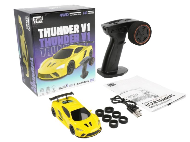 Thunder V1 gialla 4wd 1/40 touring e drift radio e servo proporzionale - RBT-MD12120