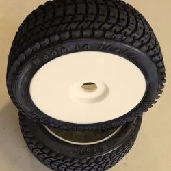 Gomme sport Velociraptor1/8 buggy incollate su cerchi bianchi o gialli - SPR00030