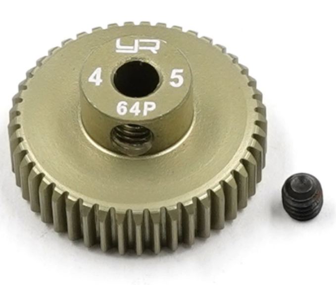 PIGNONE MODULO 64 CON 45T DENTI IN ALLUMINIO 7075 RINFORZATO - GPEDMG-64045