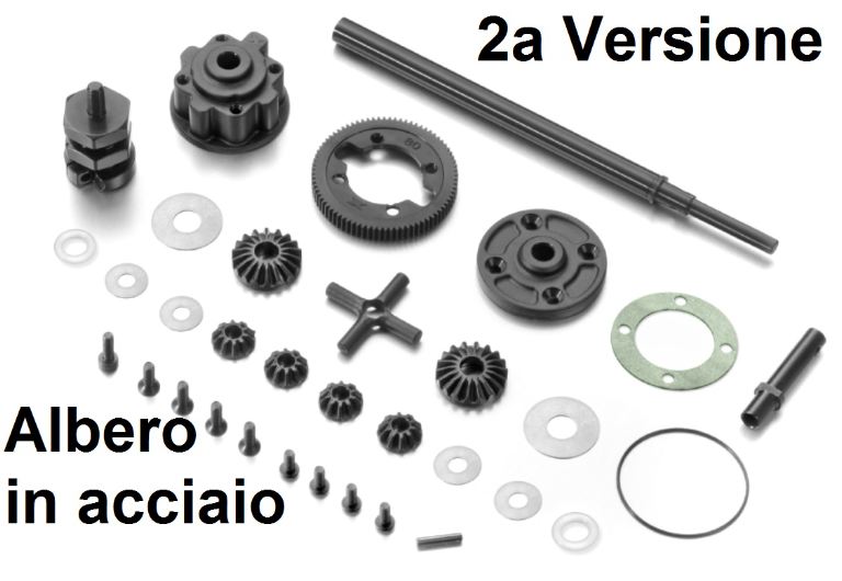 DIFFERENZIALE v2 INGRANAGGI X1 ALBERO IN ACCIAIO CORONA 80T - HUD374901