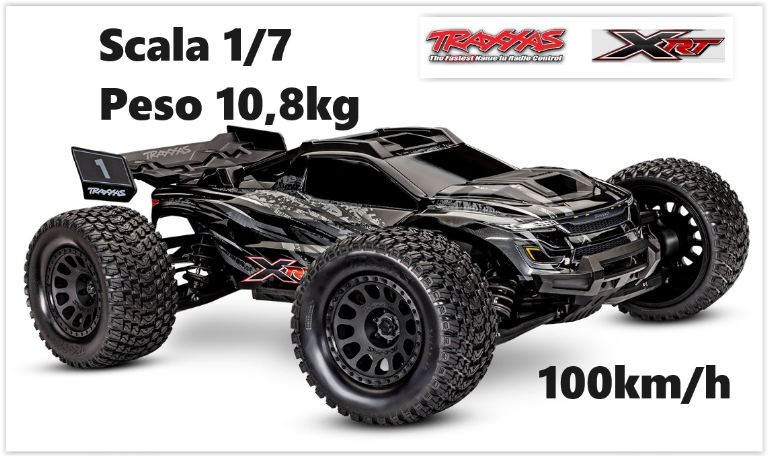 Traxxas XRT nero X-Truck 8s scala 1/7 10,8kg quasi 100km/h - TXX78086-4BLK