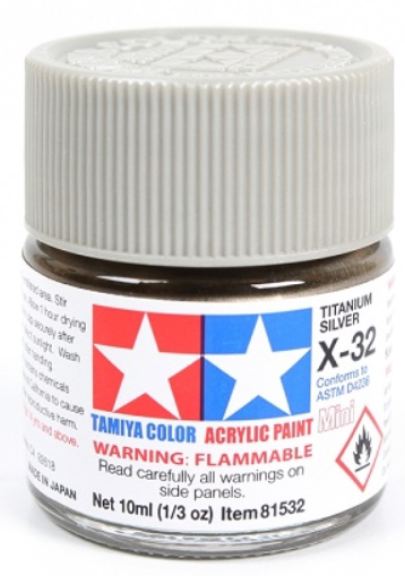 Colore acrilico X-32 Titanium Silver 1pz da 10ml lucido - TAM81532-1PZ