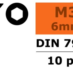 Viti testa svasata a brugola 3x6mm 10pz in acciaio - SUGF-0101-001