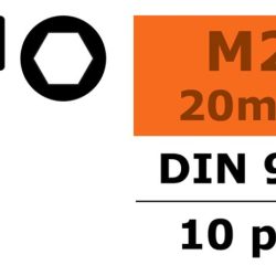 Viti testa a brugola 2x20mm 10pz in acciaio - SUGF-0100-006