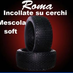 Gomme + cerchi Roma soft 2pz buggy 1/8 incollate - HTR-HRROMASOC
