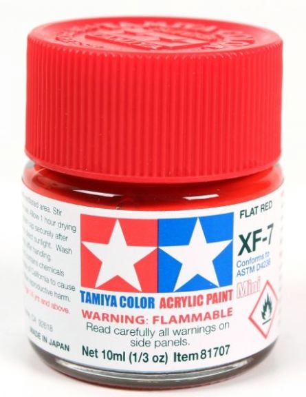 Colore acrilico XF-7 Flat Red 6pz da 10ml opaco - TAM81707