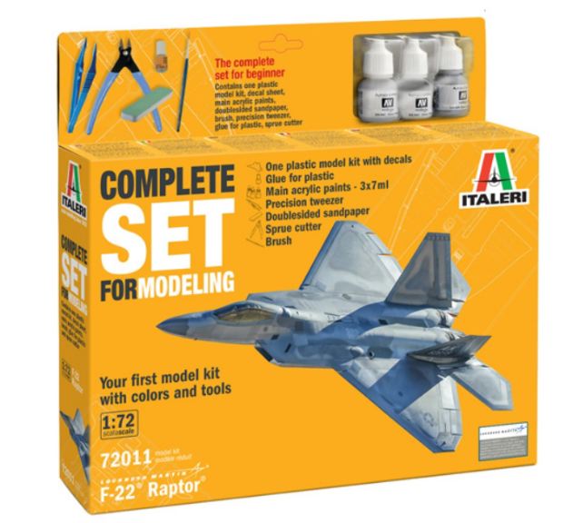 F-22 Raptor 1/72 F22 Starter kit completo per principianti - ITA72011