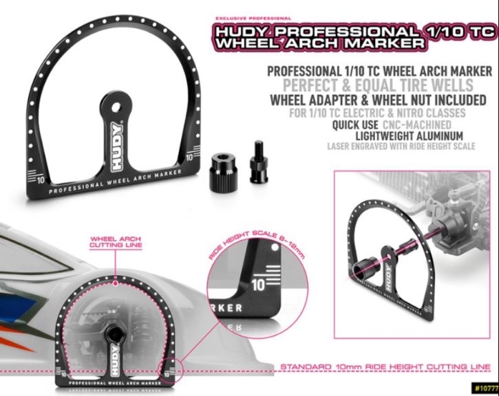Dima per tagliare i passa ruote delle carrozzerie 1/10 touring Hudy - HUD107772