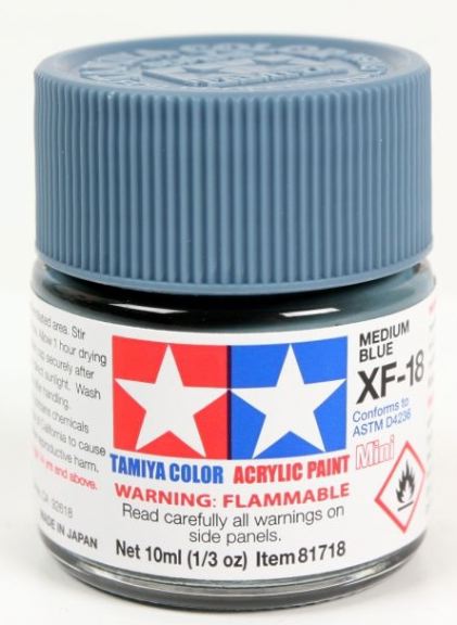 Colore acrilico XF-18 Medium Blue 6pz da 10ml opaco - TAM81718