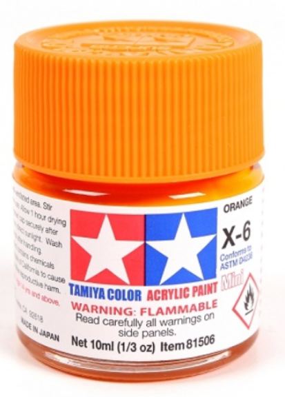 Colore acrilico X-6 Orange 1pz da 10ml lucido - TAM81506-1PZ