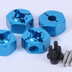 Trascinatori ruote 1/10 spessi 5mm blu in alluminio esagono da 12mm 4pz - GPEDWA-015BU