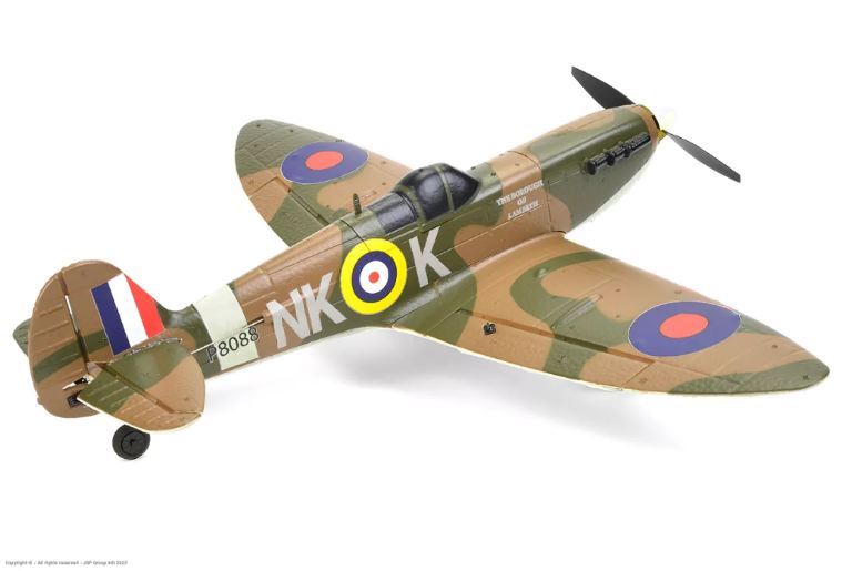 Mini Spitfire MK II Tan e verde 450mm completo di tutto con 2 LiPo - SU-EZ-025 - immagine 8