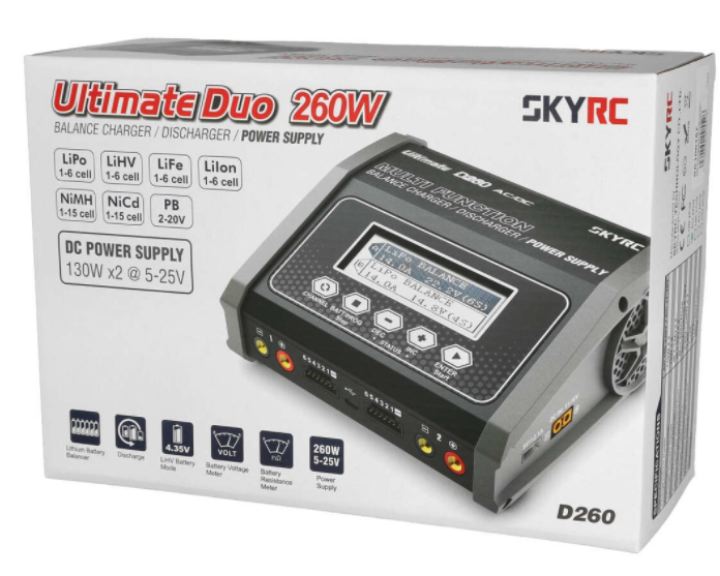 Caricabatterie D260 a 2 uscite 12/220v LiPo 1-6s 14A 260W - RBT-SK100157 - immagine 4