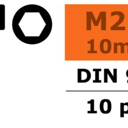 VITI TESTA ESAGONALE  2,5x10mm 10pz IN ACCIAIO - SUGF-0100-010