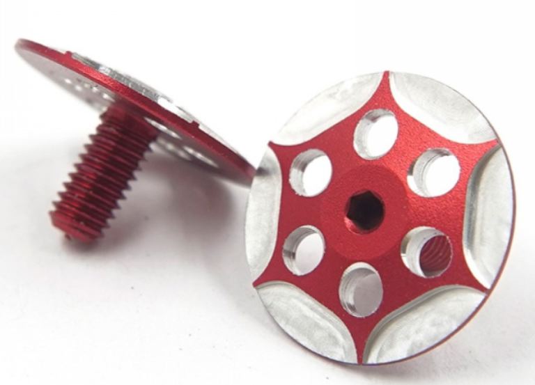 Viti rosse in alluminio per alettoni 2pz per 1/10 - GPEDYA-0717RD