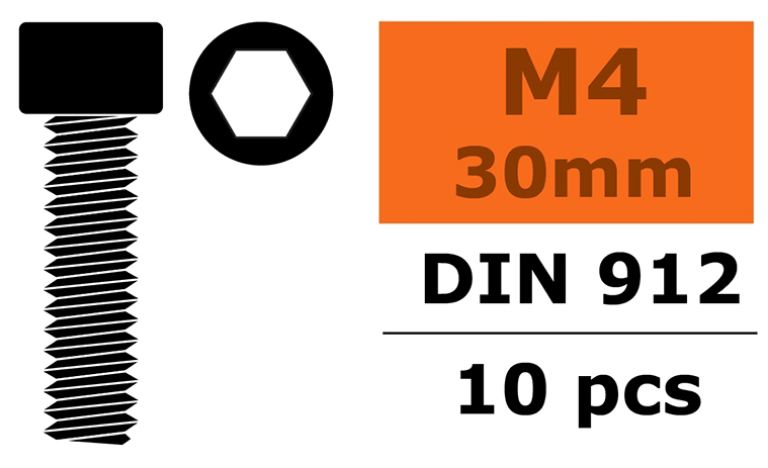 Viti testa a brugola 4x30mm 10pz in acciaio - SUGF-0100-030