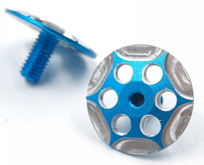 Viti blu in alluminio per alettoni 2pz per 1/10 - GPEDYA-0717BU