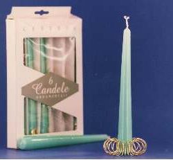CANDELE VERDE GIADA CONICA 6pz Cere DI GIORGIO MADE IN ITALY - YDG1310-V