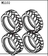 GOMME RADIALI 4pz SCOPPIO 1/12 CON INSERTI SENZA CERCHI - ROB20190057