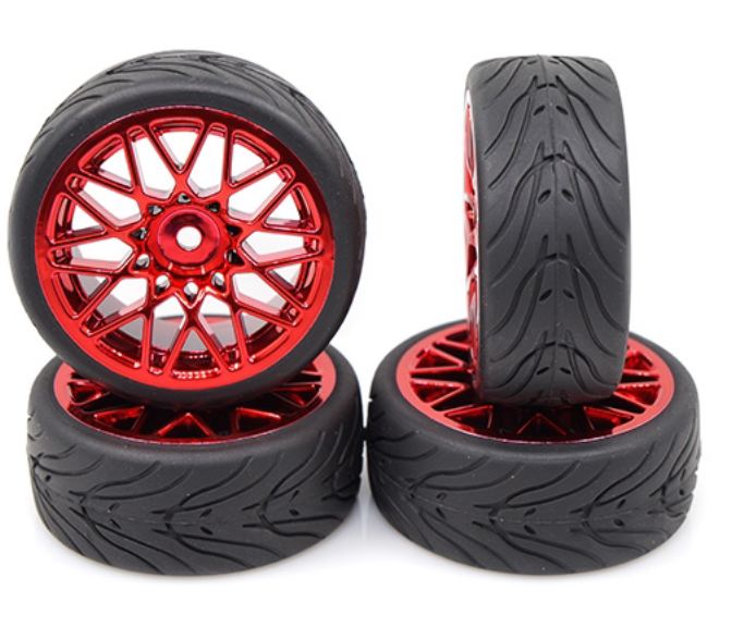 Gomme lattice scolpite e cerchi rossi LS offset +3 4pz - GPEDWL-0108