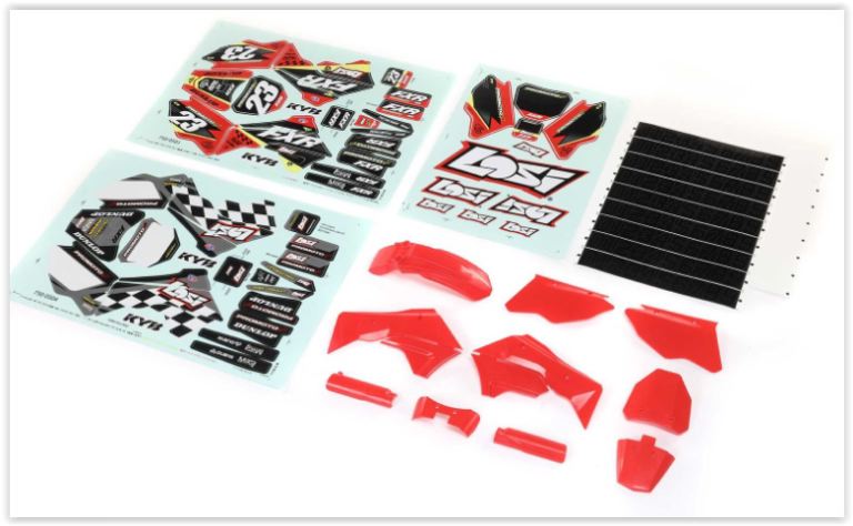 Carenatura rossa Promoto-MX con decals - HORLOS260000