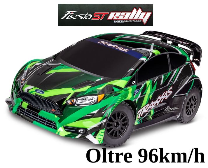 Ford Fiesta ST verde Rally oltre 96km/h VXL-3S 1/10 4wd brushless - TXX74276-4GRN