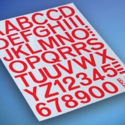 Numeri e lettere adesive 50mm rossi - PCHX3425-R