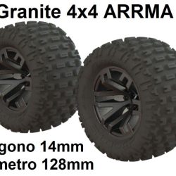 Coppia gomme Dboots Fortress MT Granite 3S con cerchi 14mm gun metal - HORARA550086