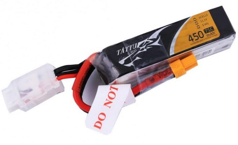 TATTU 11,1v 450mAh LONG SIZE 75C FRAME H TA-75C-450-3S1P-L - GEN75C4503S1L