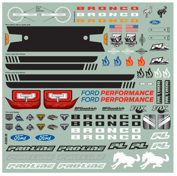 Carrozzeria Ford Bronco 2021 290mm 1/10 per scaler trasparente - PRO3569-00 - immagine 8