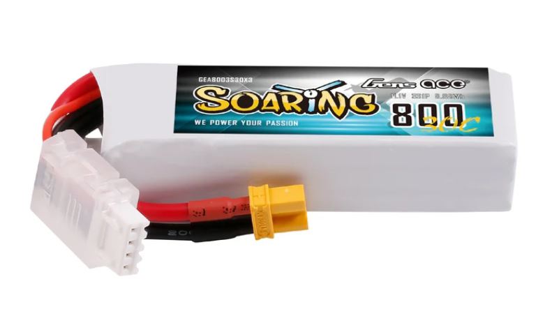 LiPo Soaring 3s 11,1v 800mAh 30C XT30 63gr 72x24x17mm – GEN8003S30X3