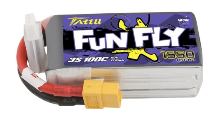 LiPo Tattu FunFly 1550mAh 11,1v 100C 3S1P XT60 - GENTAFF15503S