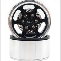 Cerchi neri  a 6 raggi con disco del freno da 1.9 per scaler 1/10 - GPEDWL-0122BK