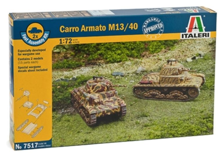 2 Carri Armati M13/40 1/72 Italiano serie Fast Assembly - ITA7517