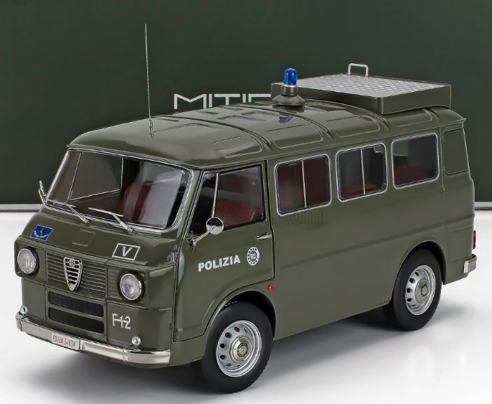 Alfa Romeo F-12 Minibus Polizia verde 1/18 1970 con portiere apribili – REVMIT200066