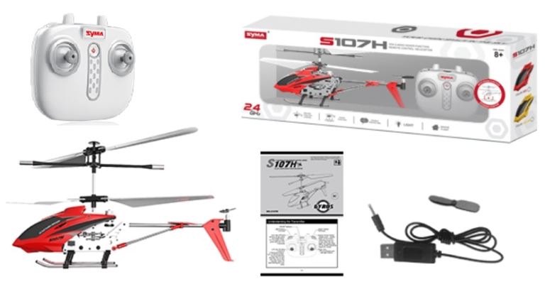 Elicottero S107G rosso coassiale con sensore barometrico - SYMS107H-RED - immagine 5