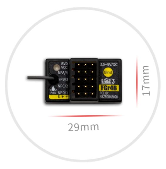 Ricevente FGr4B AFHDS3 4 canali per radio Noble NB4 - RBT-FS010 - immagine 3