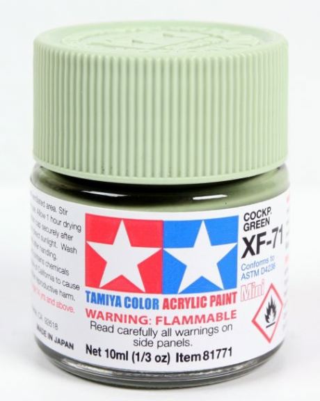 Colore acrilico XF-71 Cockpit Green 6pz da 10ml opaco - TAM81771