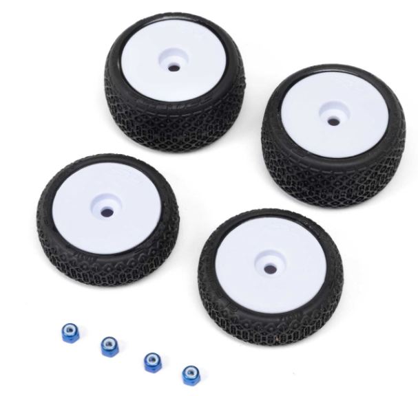 Losi Micro-B Cerchi bianchi e gomme Electron 2.0 Buggy 7mm 4pz - HORPRO1031413