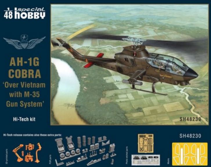 AH-1G Cobra 1/48 Over Vietnam with M-35 Gun System AH1G Hi-Tech Kit - NOC-MPSH48230