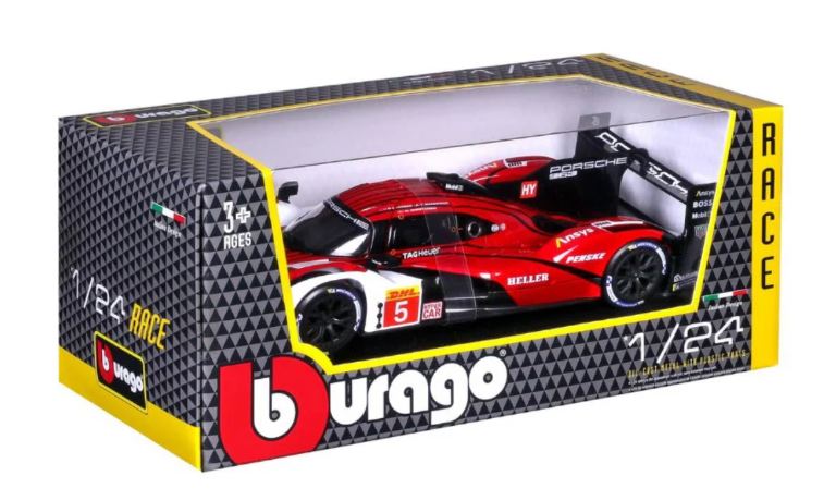 Porsche 963 bianca e rossa n5 1/24 24h LeMans - BUR18-28022 - immagine 3