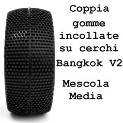 Gomme + cerchi Bangkok v2 medie 2pz buggy 1/8 incollate - HTR-HRBANME-C