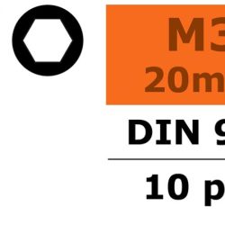 Viti testa a brugola 3x20mm 10pz in acciaio - SUGF-0100-020