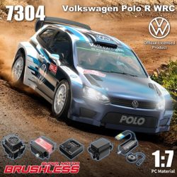 VW Polo R WRC 1/7 brushless a sensori 4WD montata con radio e Gyro - RBT-MX-7304