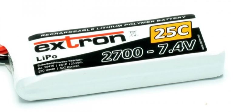 LiPo 2s 7,4v 2700mAh Extron X2 XT60 25/50c - PCHX6415