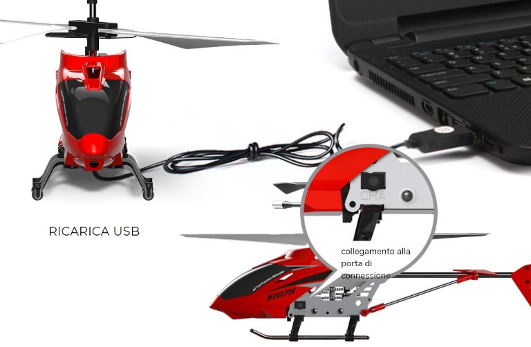 Elicottero S107G rosso coassiale con sensore barometrico - SYMS107H-RED - immagine 7