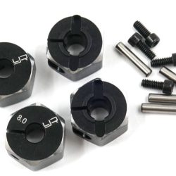 Trascinatori ruote 1/10 spessi 8mm neri in alluminio esagono da 12mm 4pz - GPEDWA-041BK