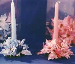 CENTRO TAVOLA CON CANDELA  2pz DISPONIBILE ROSA O CELESTE - YTACT400