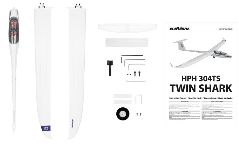 KAVAN moto aliante 304TS TwinShark 2700mm ARF - PELKAV02-8077 - immagine 9